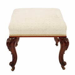 19th Century Victorian Mahogany Cabriole Leg Stool