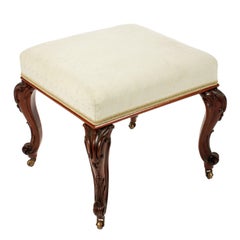 19th Century Victorian Mahogany Cabriole Leg Stool