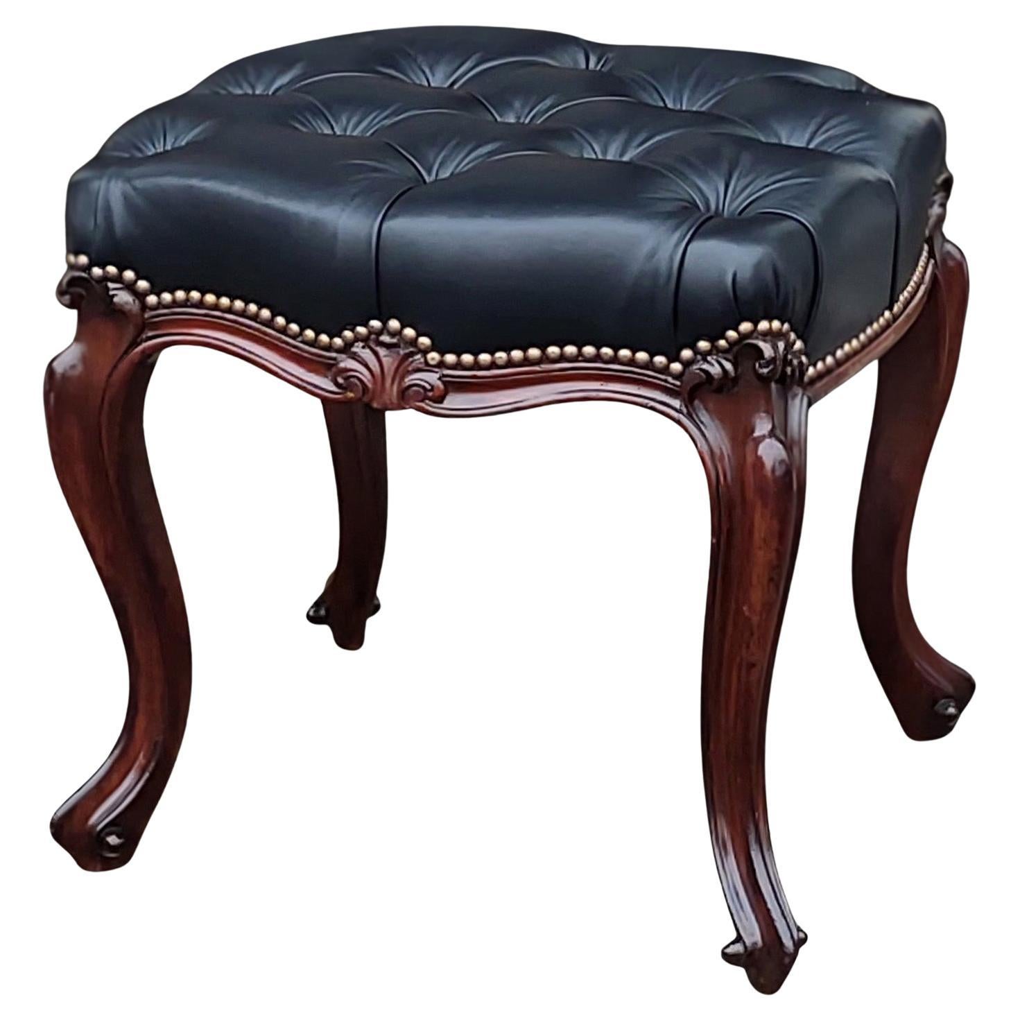 Victorian Mahogany Cabriole Legged Stool