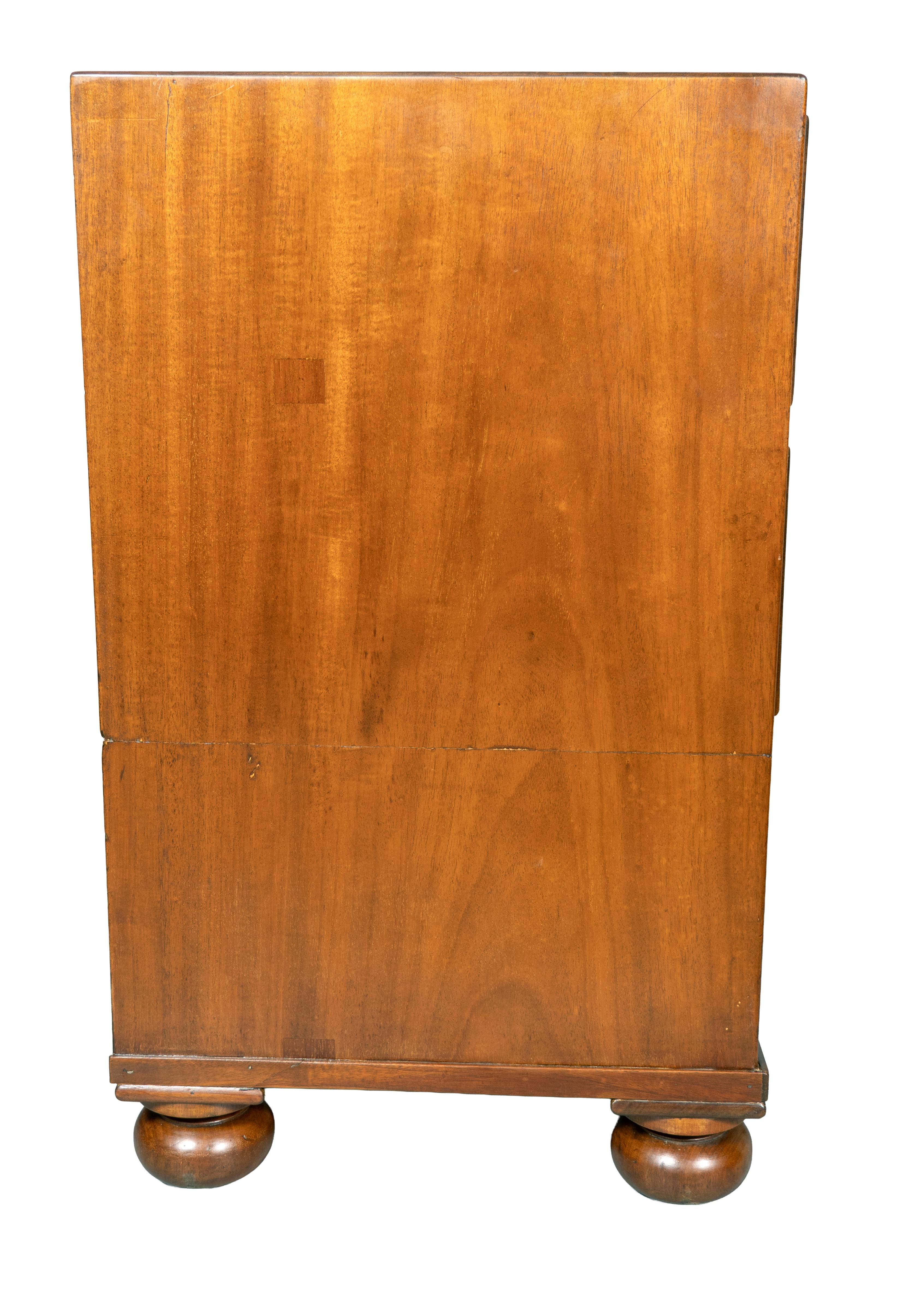 English Victorian Mahogany Campaign Chest For Sale
