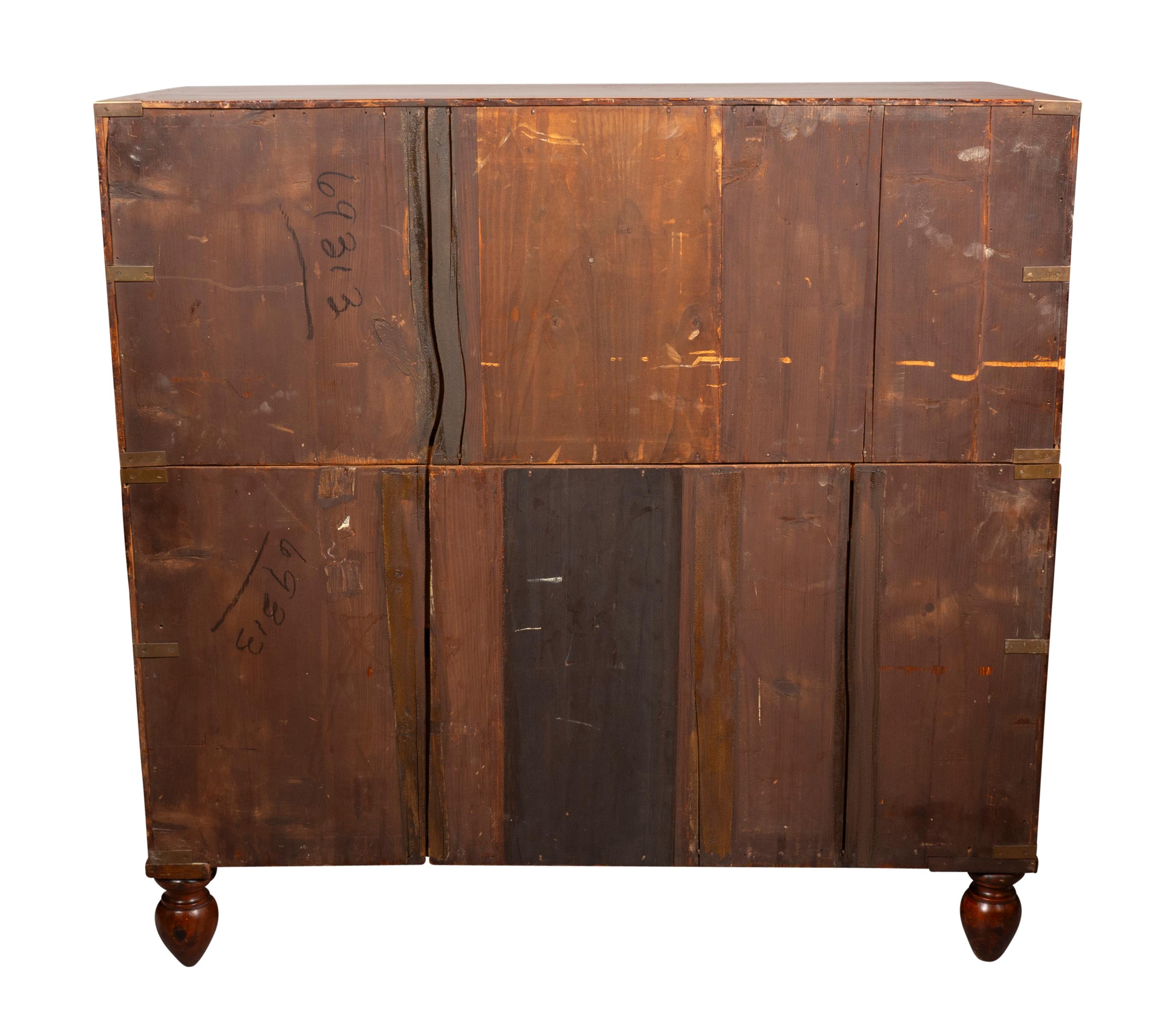 Victorian Mahogany Campaign Chest In Good Condition For Sale In Essex, MA