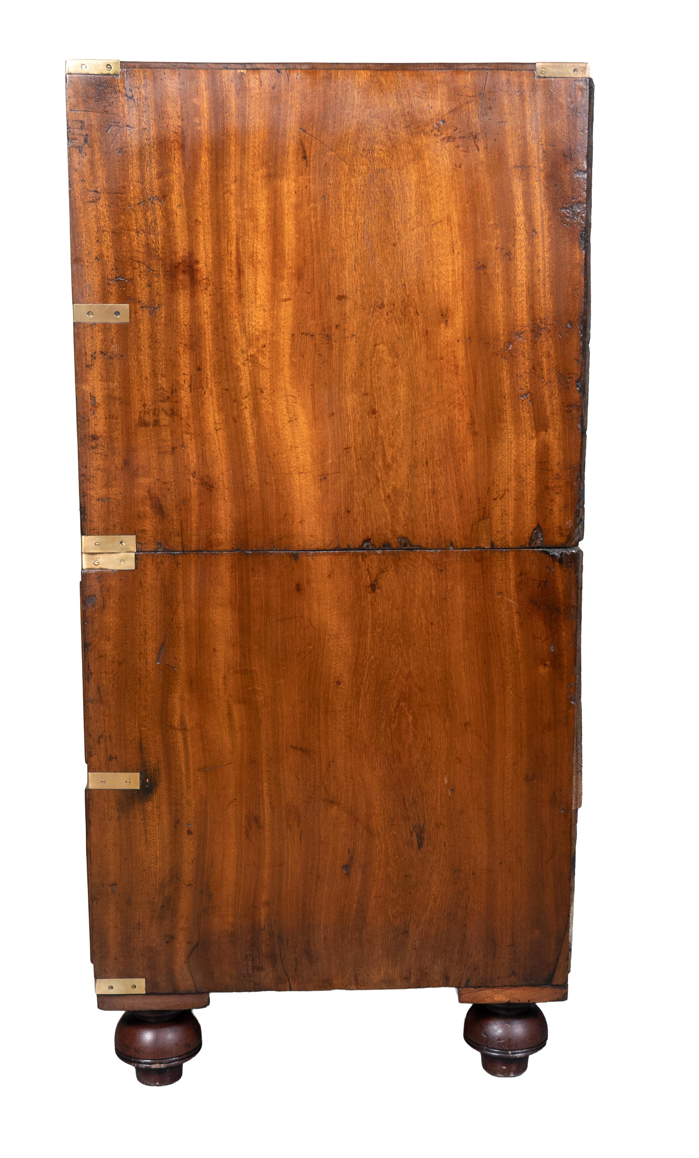 Late 19th Century Victorian Mahogany Campaign Chest For Sale