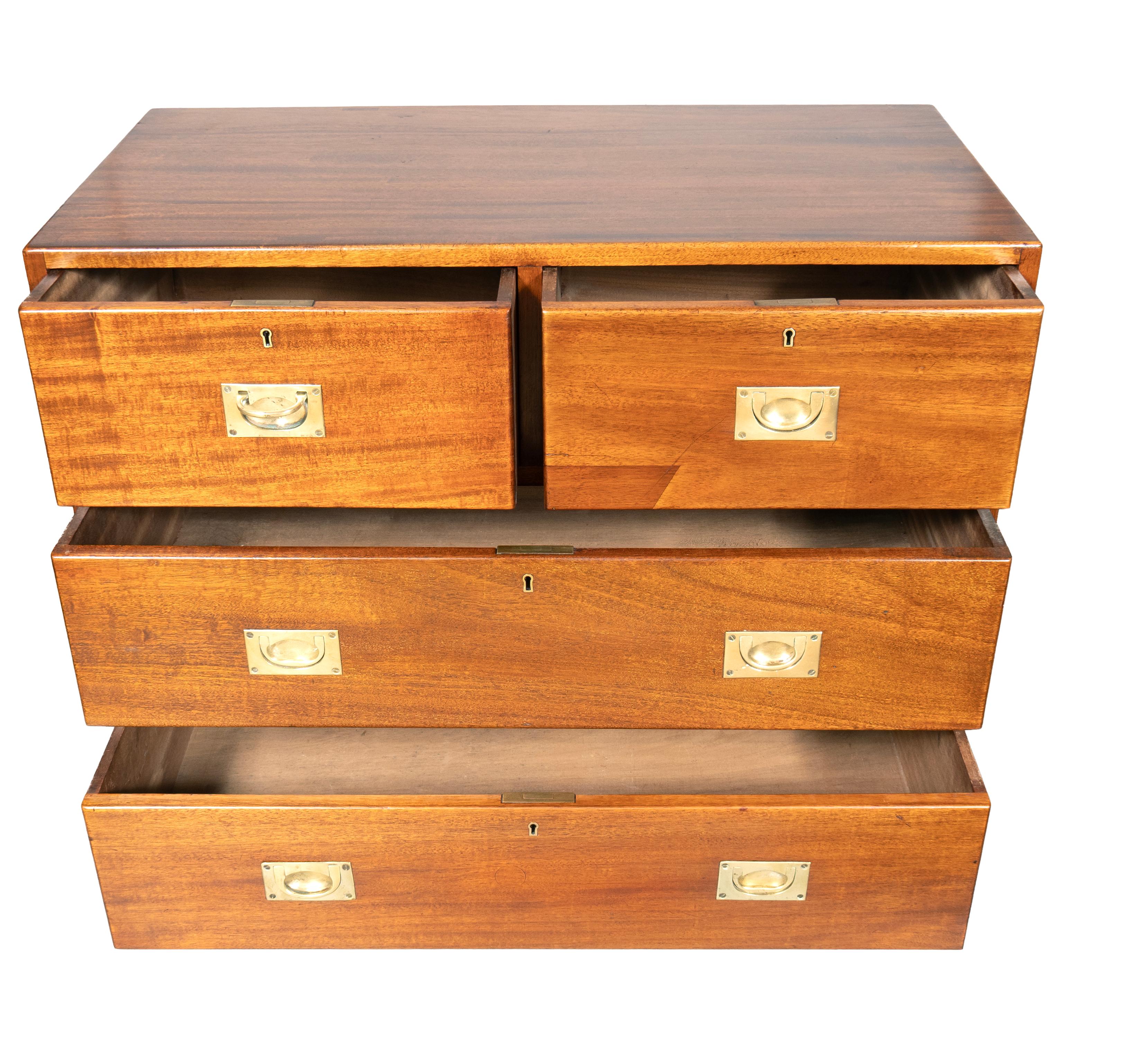 Victorian Mahogany Campaign Chest For Sale 2