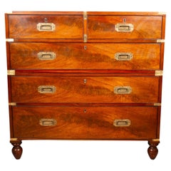 Antique Victorian Mahogany Campaign Chest