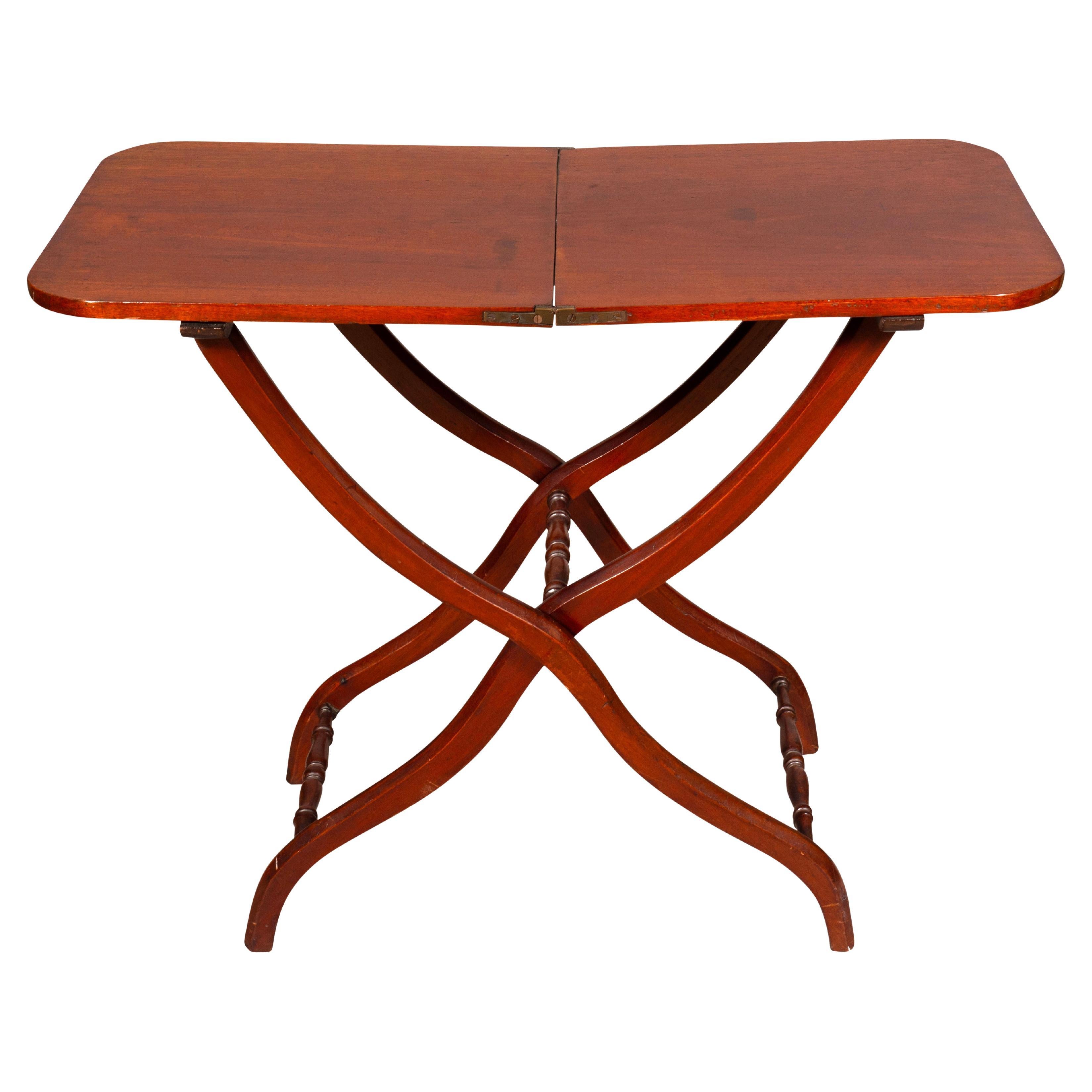 Victorian Mahogany Campaign Map Table
