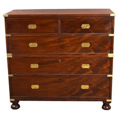 Antique Victorian Mahogany Campaign Style Chest