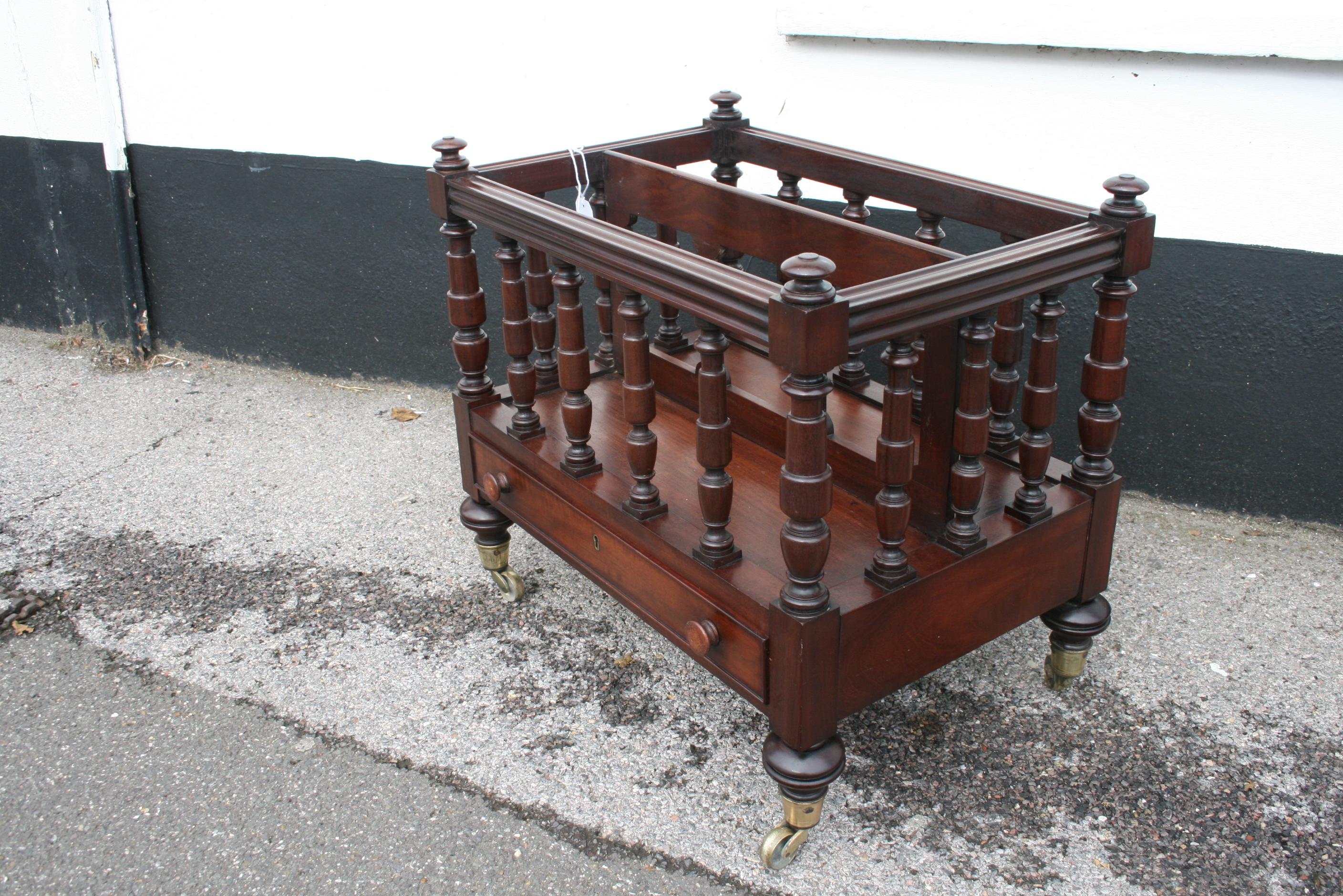 English Victorian Mahogany Canterbury For Sale