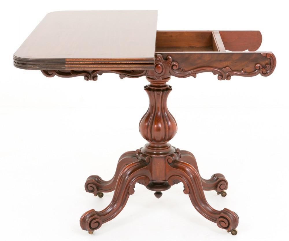 Victorian Mahogany Card Table, Games Tables, 1860 In Good Condition For Sale In Potters Bar, GB