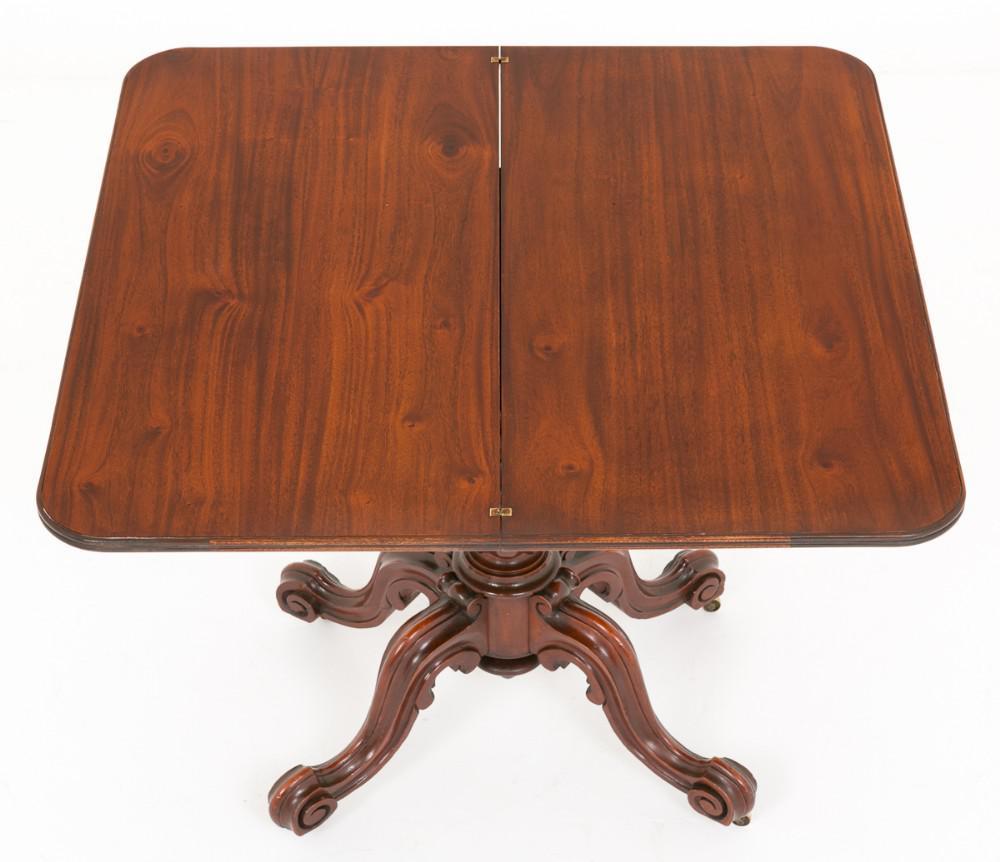 Mid-19th Century Victorian Mahogany Card Table, Games Tables, 1860 For Sale