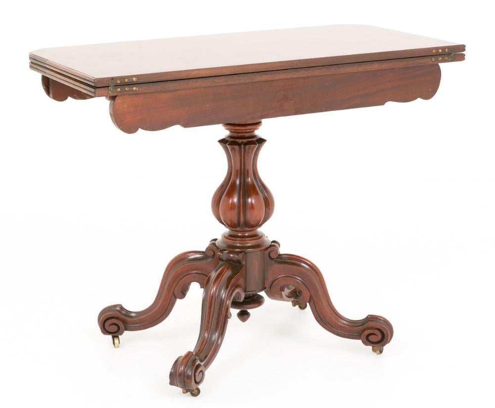 Victorian Mahogany Card Table, Games Tables, 1860 For Sale 2