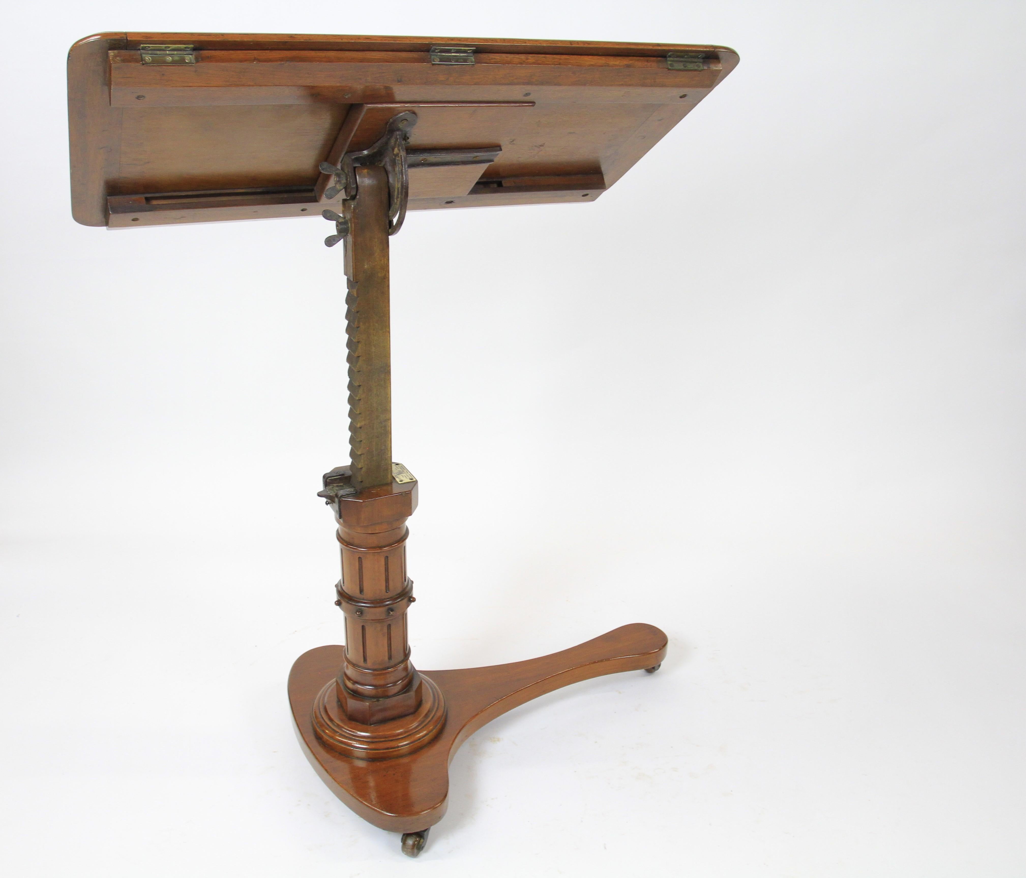 Polished Victorian Mahogany Carters adjustable  Reading table For Sale