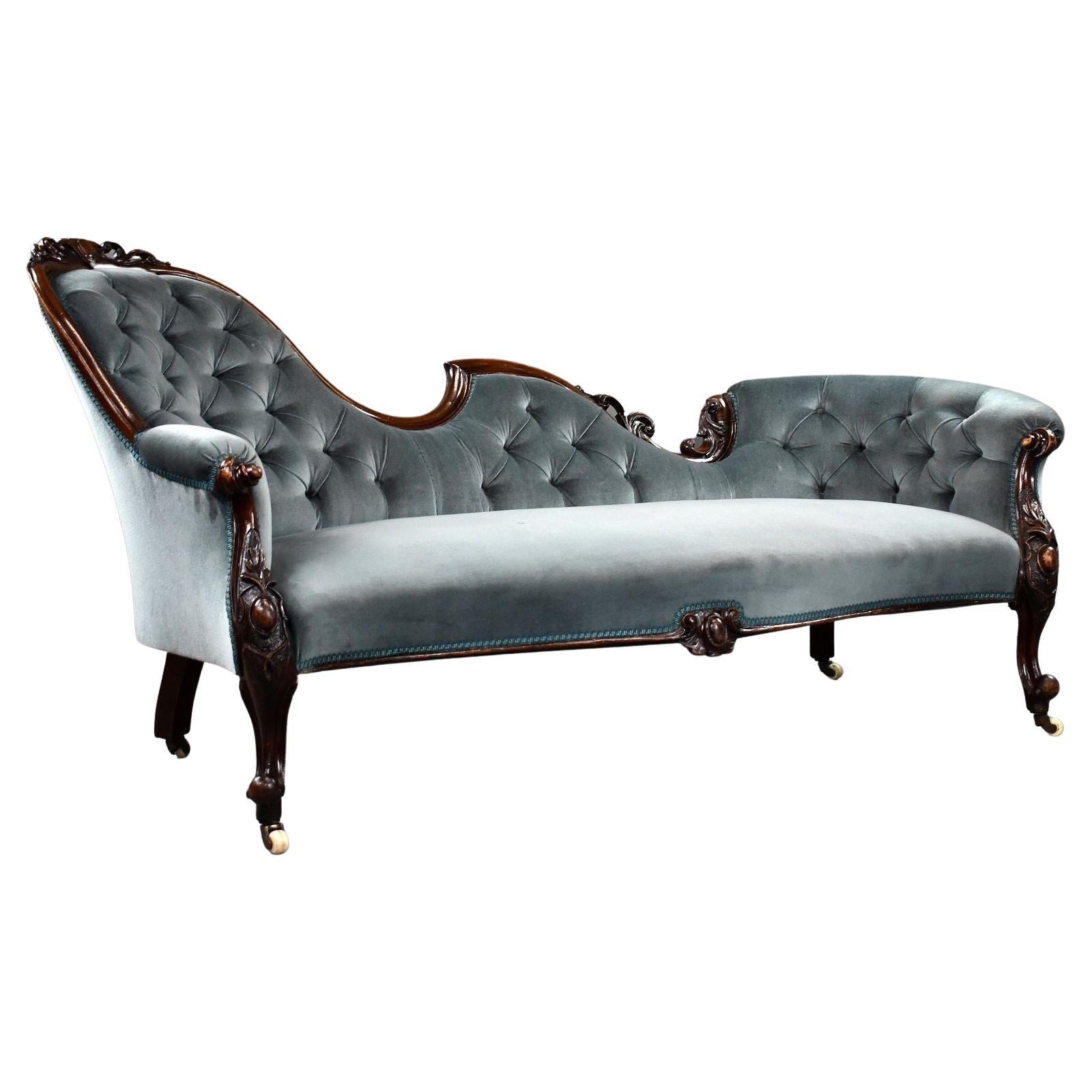 Victorian Rosewood Chaise Lounge or Sofa at 1stDibs chaise lounge sofa