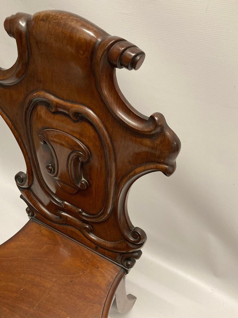 Victorian Mahogany Carved Shield Back Hall Chair, Circa 1850 For Sale ...