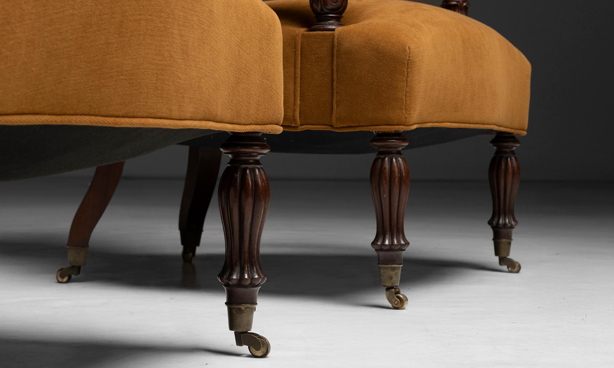 Sedie vittoriane in mogano, Inghilterra, 1880 circa In condizioni buone in vendita a Culver City, CA