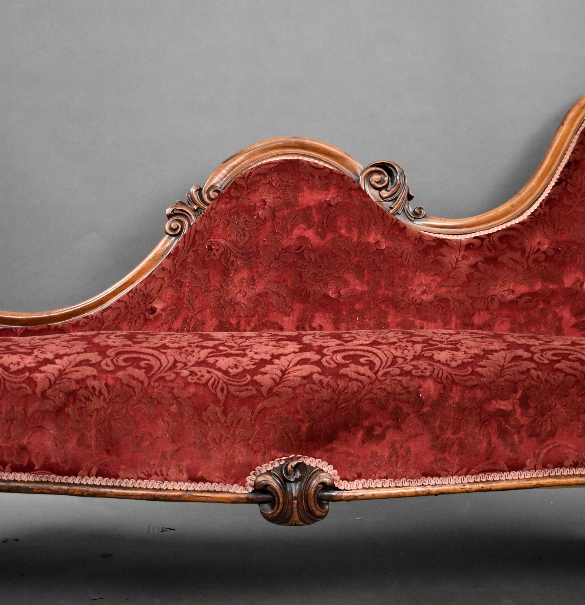 XIX secolo Chaise Lounge vittoriana in mogano in vendita