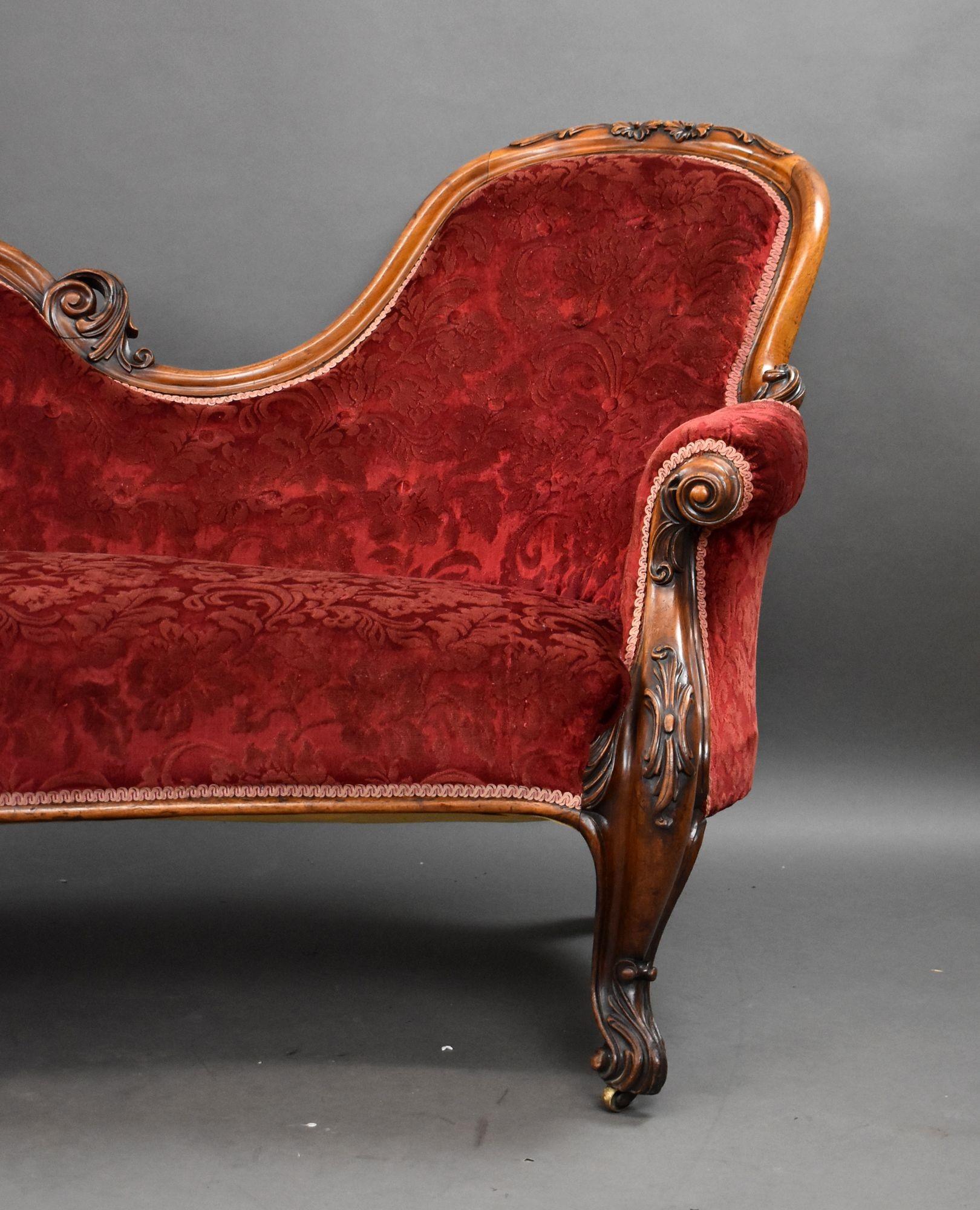 Mogano Chaise Lounge vittoriana in mogano in vendita