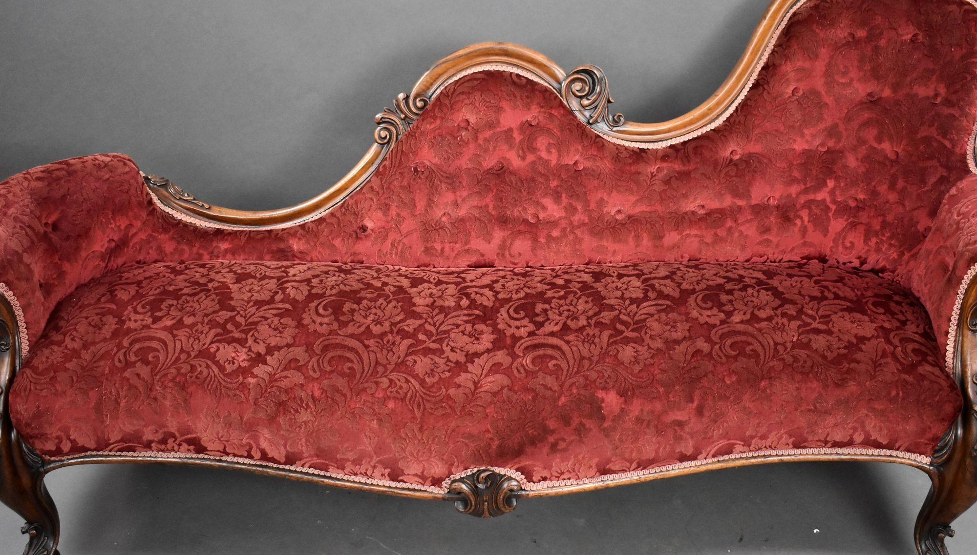 Chaise Lounge vittoriana in mogano in vendita 1