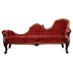 Chaise Lounge vittoriana in mogano
