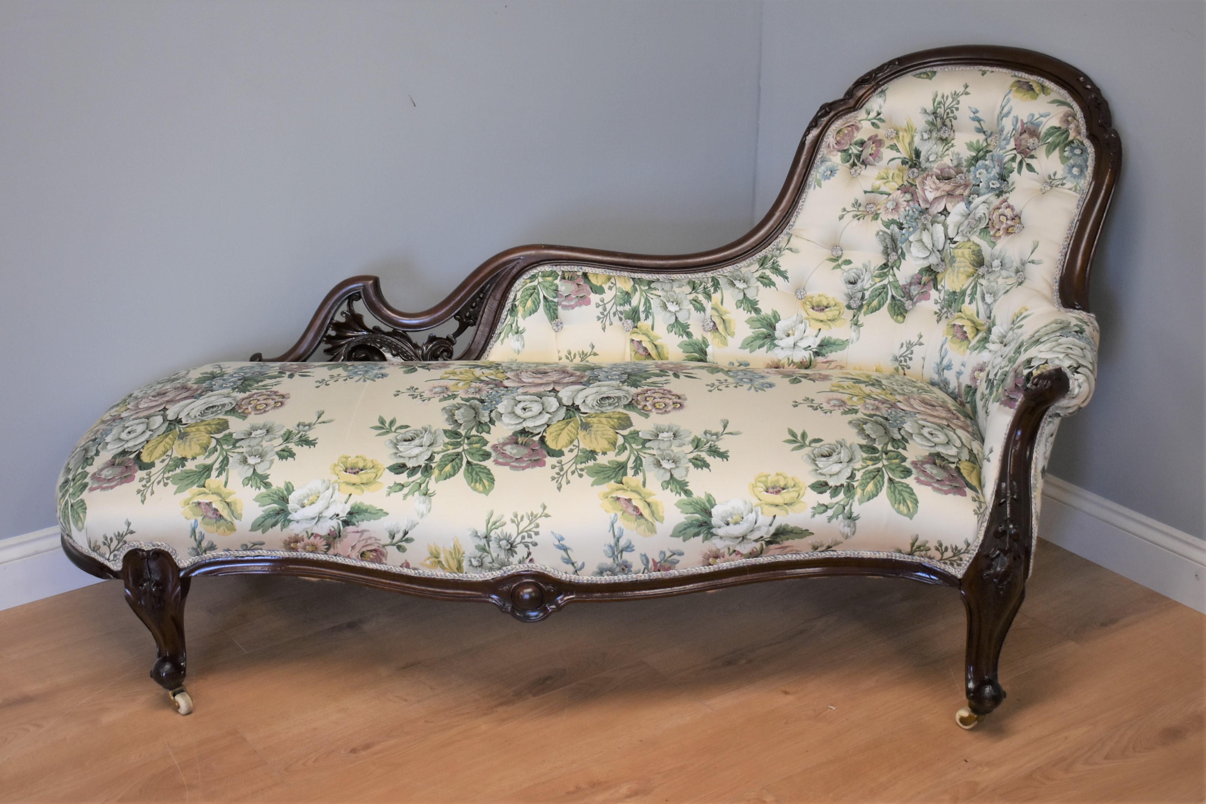 Victorian Mahogany Chaise or Sofa 5