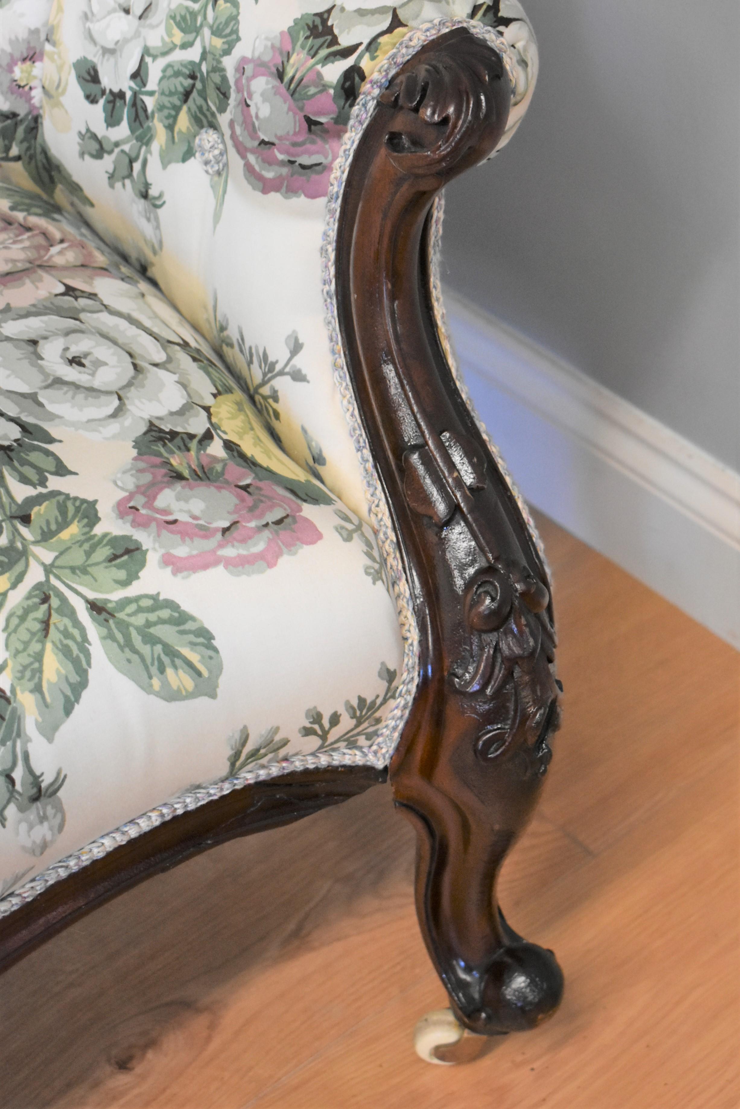 Victorian Mahogany Chaise or Sofa 1