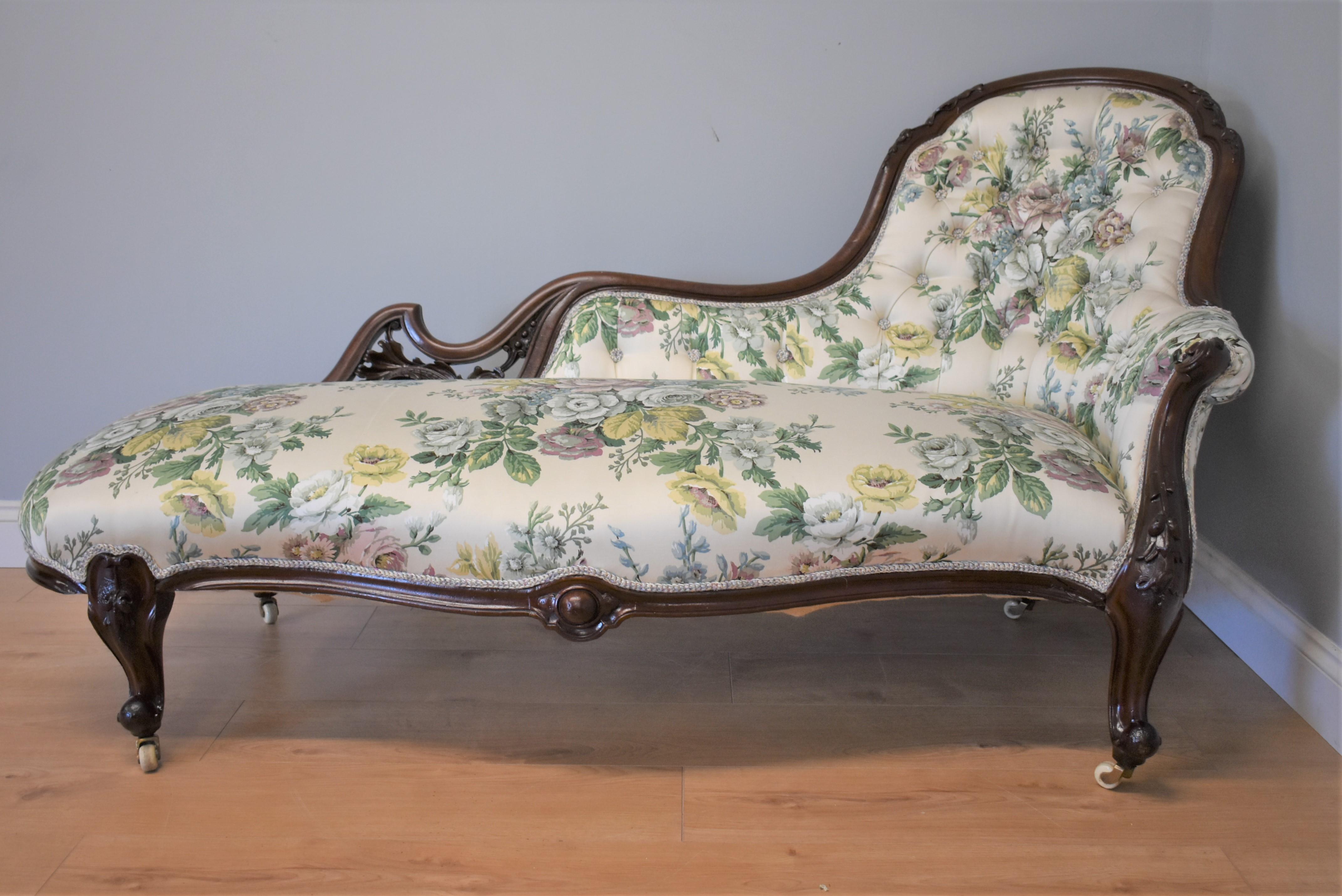 Victorian Mahogany Chaise or Sofa 2