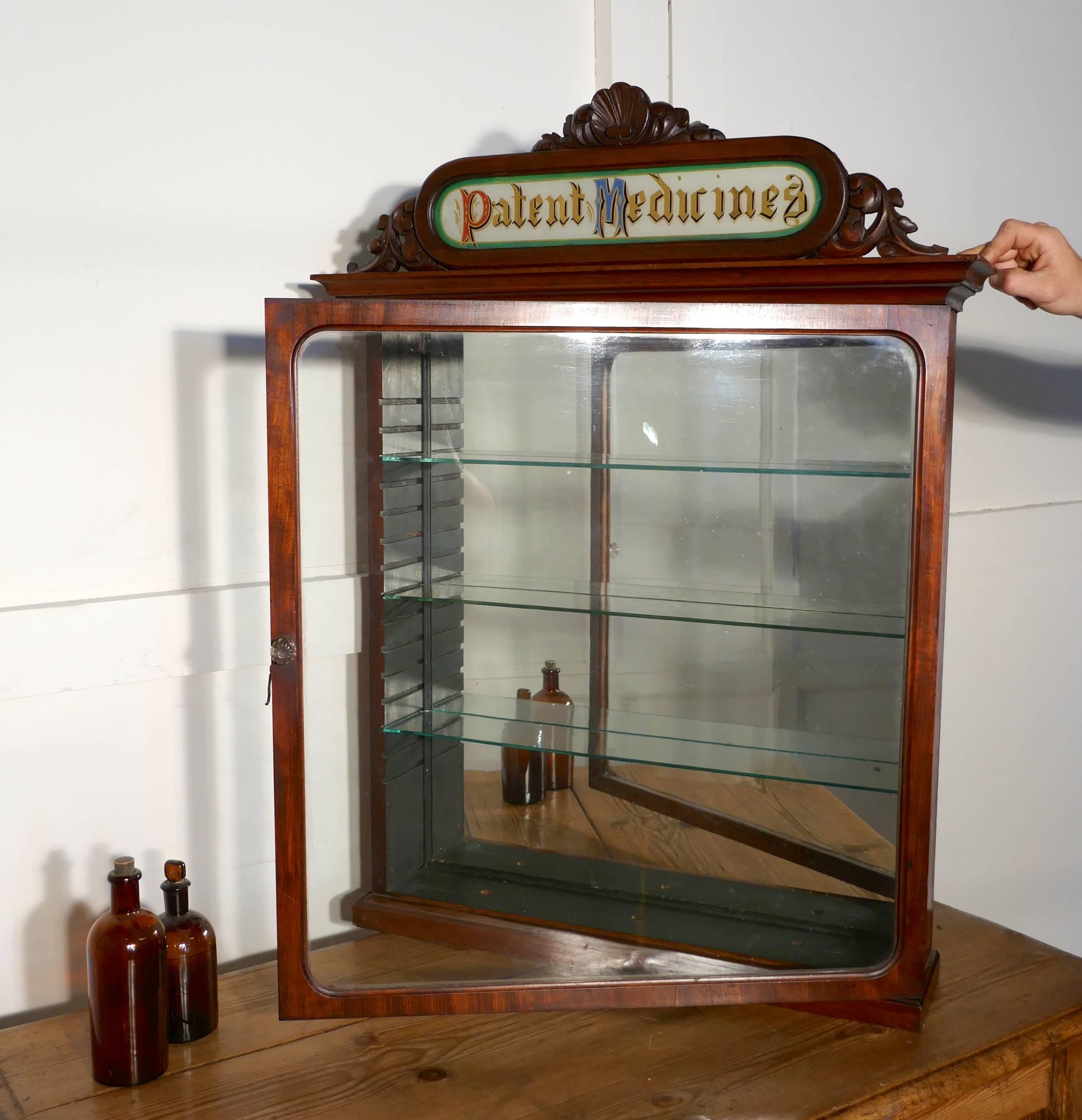 High Victorian Victorian Mahogany Chemist Pharmacy or Bathroom Cupboard 