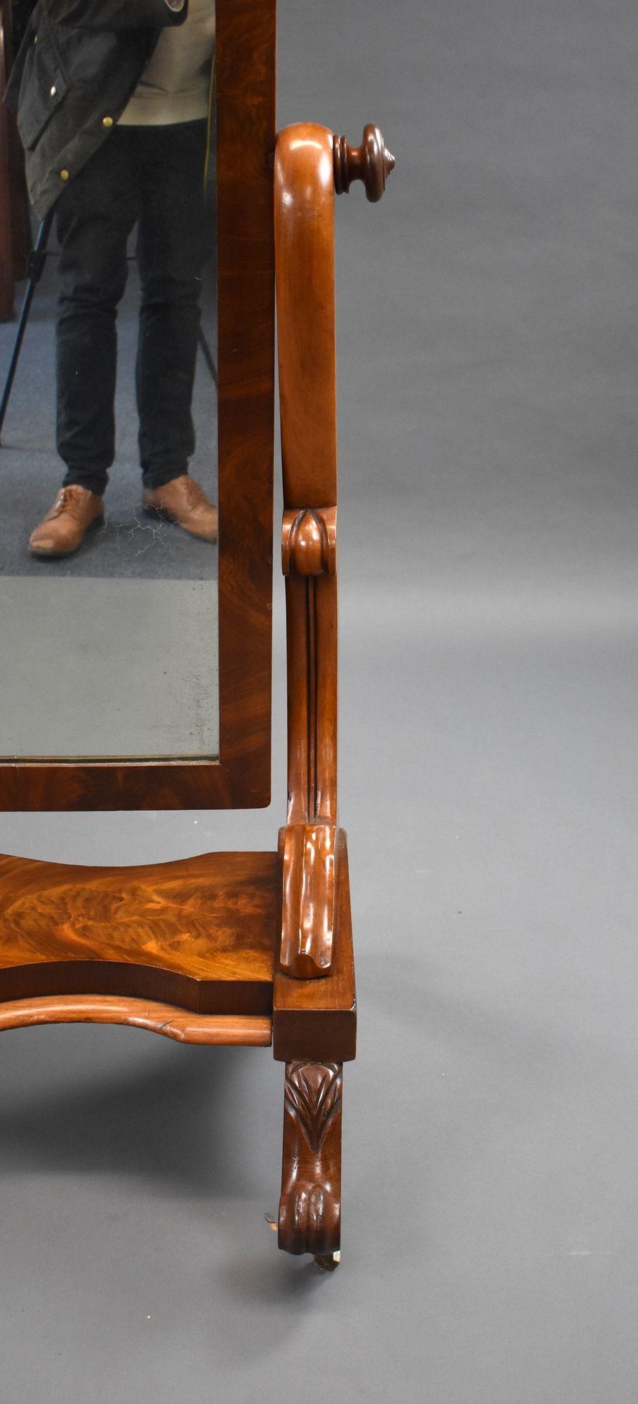 Victorian Mahogany Cheval Mirror For Sale at 1stDibs