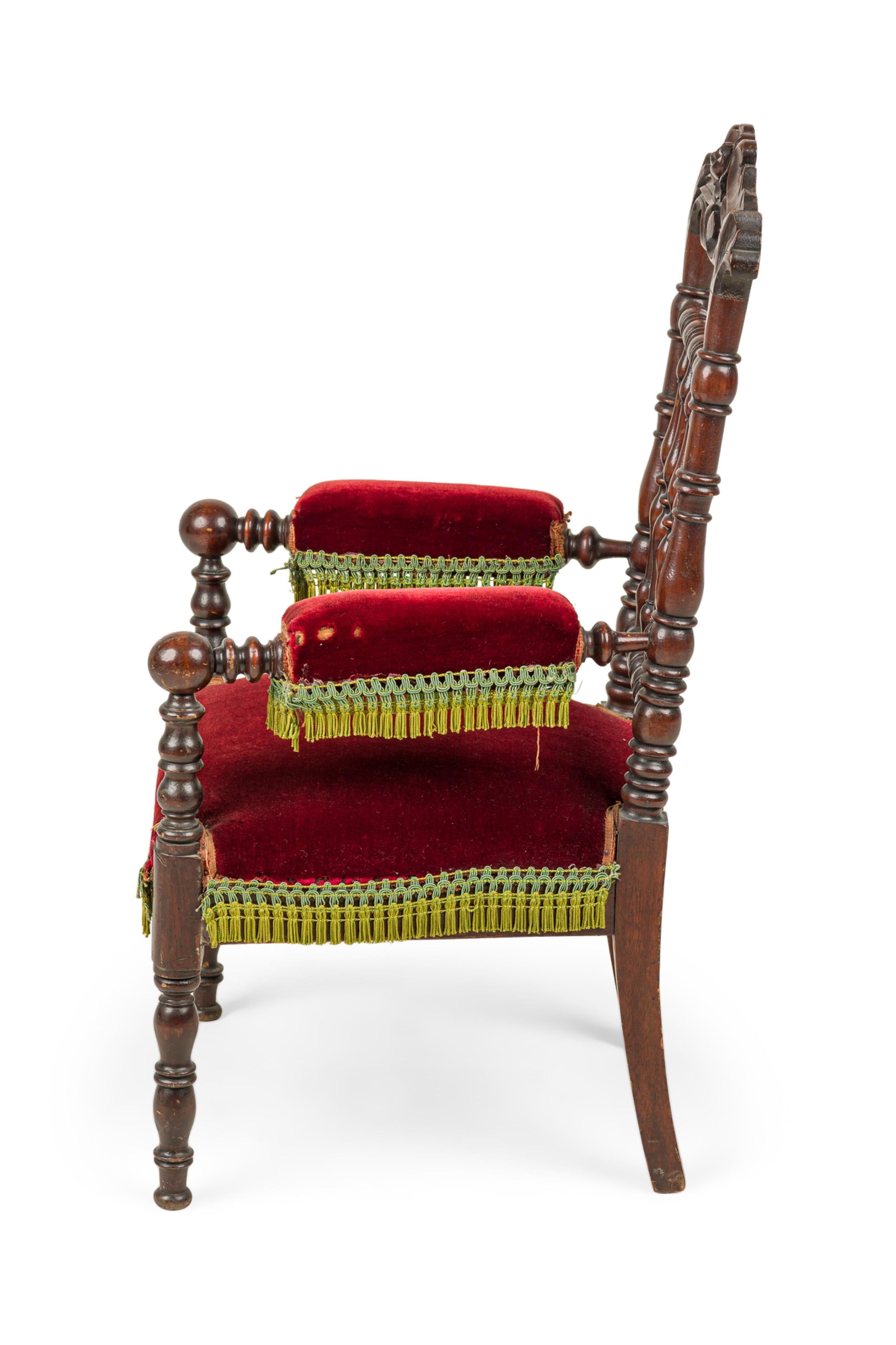 British Victorian Mahogany Child's Arm Chair For Sale
