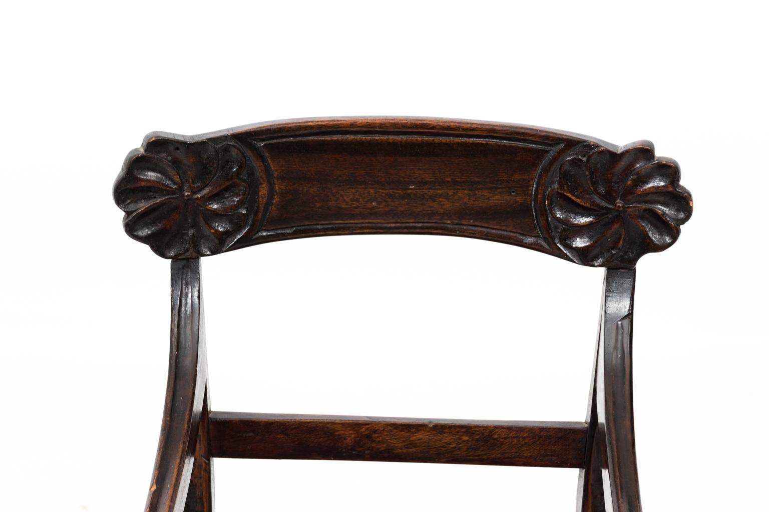 Carved Victorian Mahogany Child's Armchair