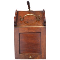 Antique Victorian Mahogany Coal Scuttle Box or Cabinet