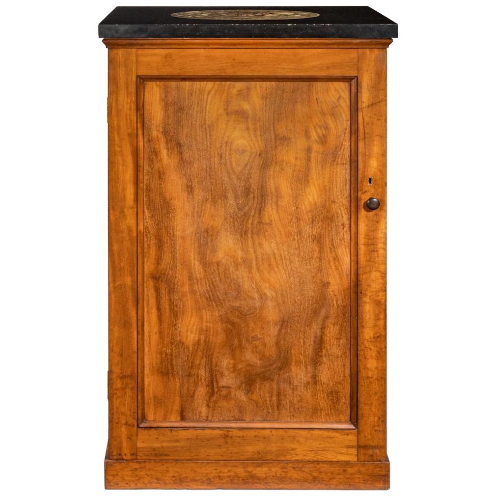 Victorian Mahogany Collector’s Cabinet with a Fossil Marble Top For Sale