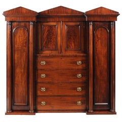 Victorian Mahogany Compactum Wardrobe, circa 1850