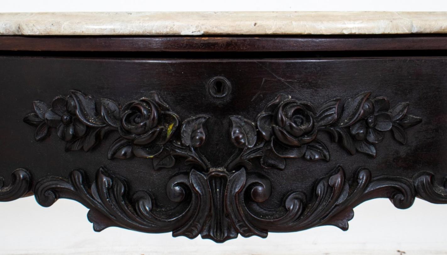 19th Century Victorian Mahogany Console with Marble Top For Sale