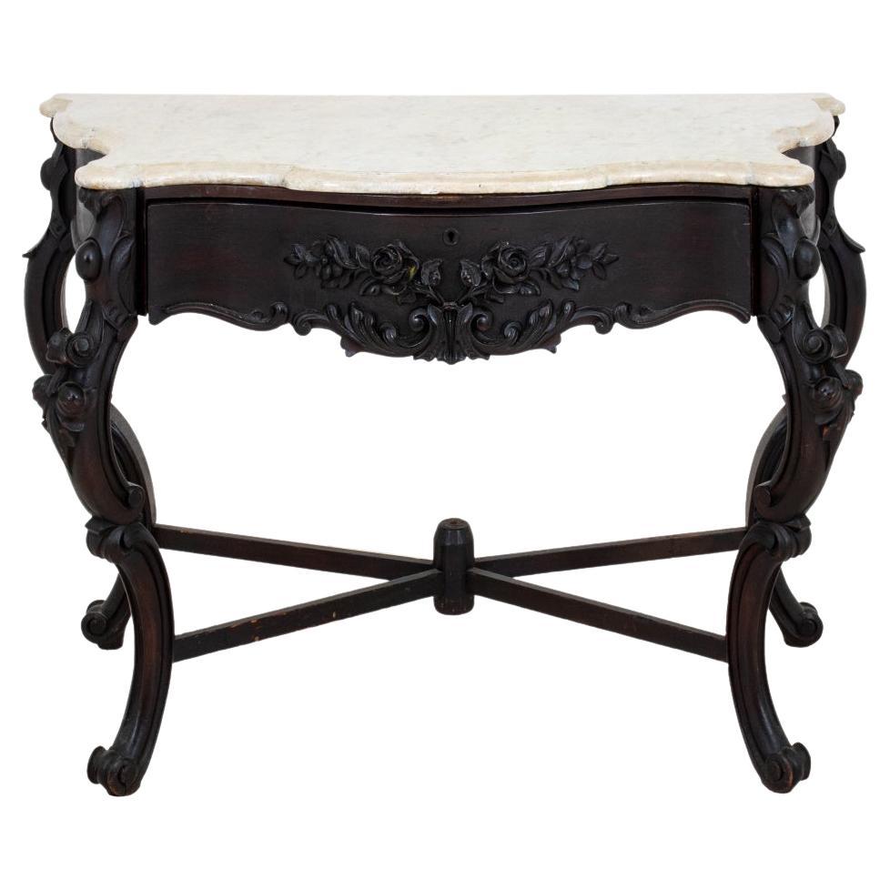 Victorian Mahogany Console with Marble Top For Sale