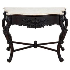 Vintage Victorian Mahogany Console with Marble Top