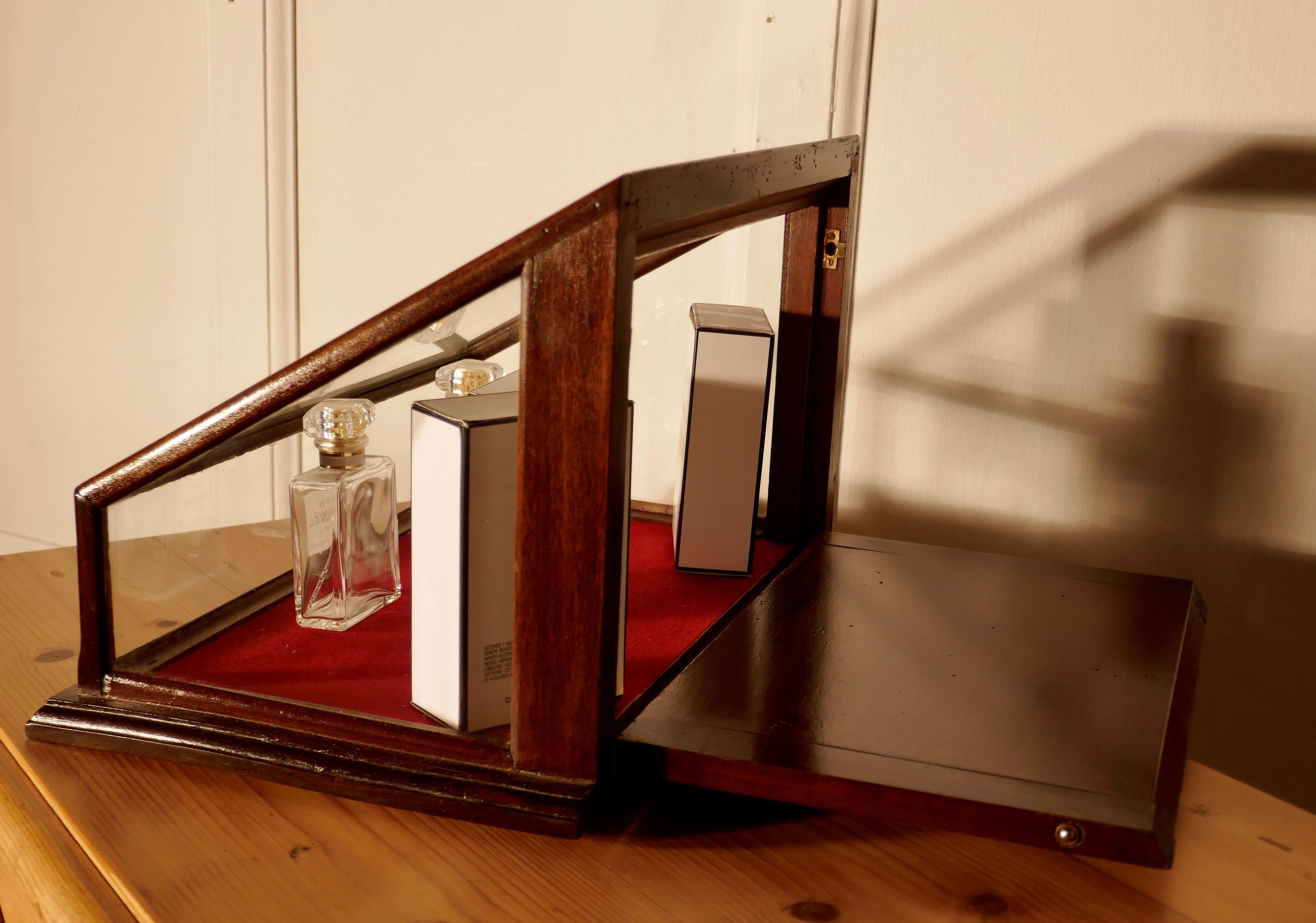 19th Century Victorian Mahogany Counter Top Jewelry Display Cabinet