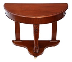 Victorian Mahogany Demi-Lune Console Table