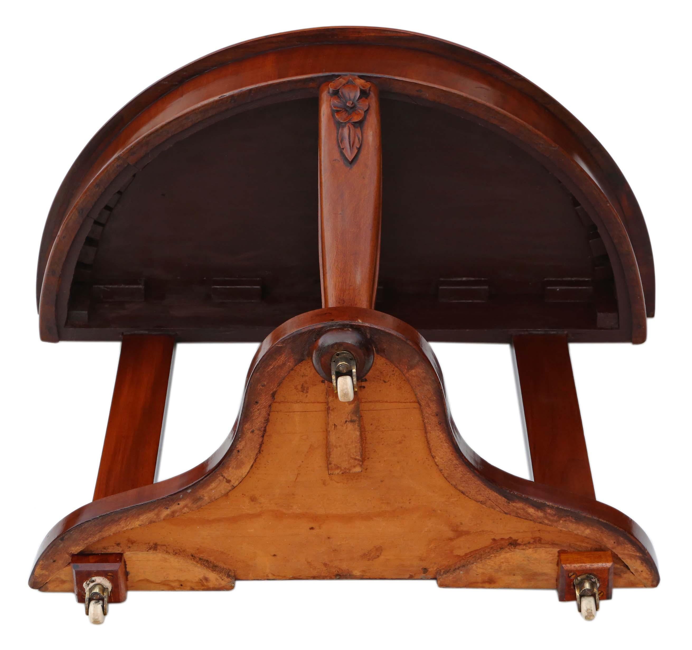 Victorian Mahogany Demi-Lune Console Table For Sale 2