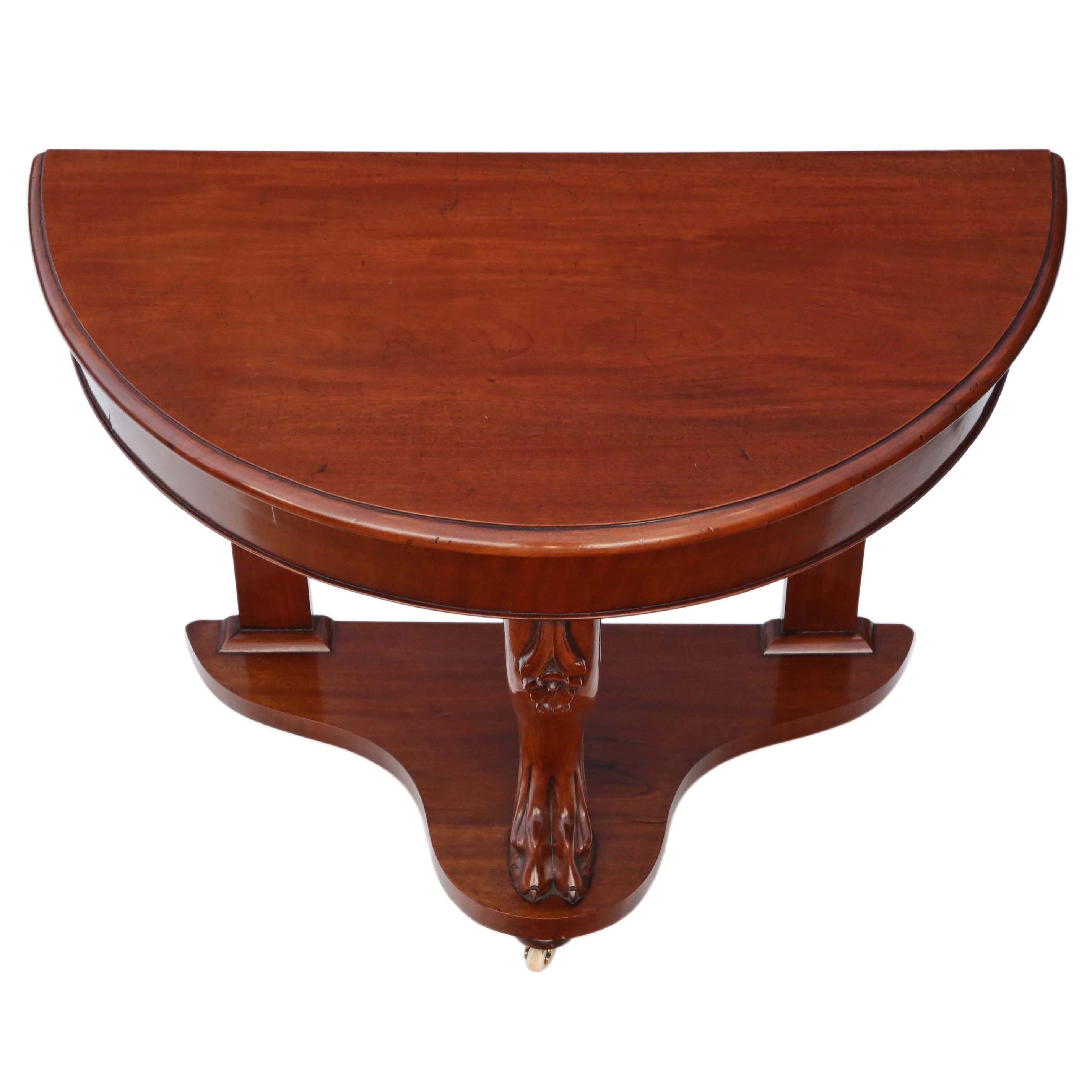 Victorian Mahogany Demi-Lune Console Table