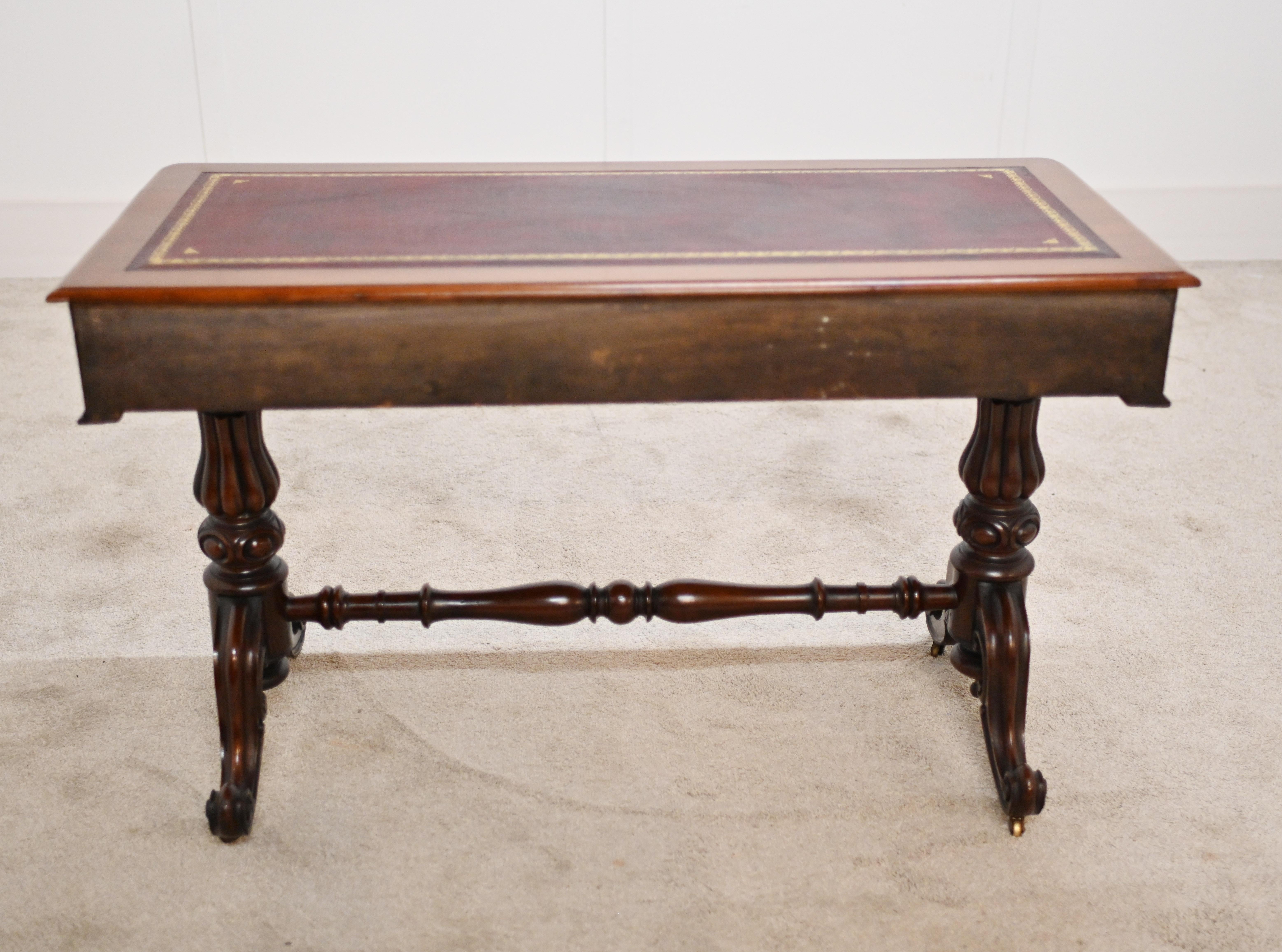Victorian Mahogany Desk Antique 1880 Writing Table 9