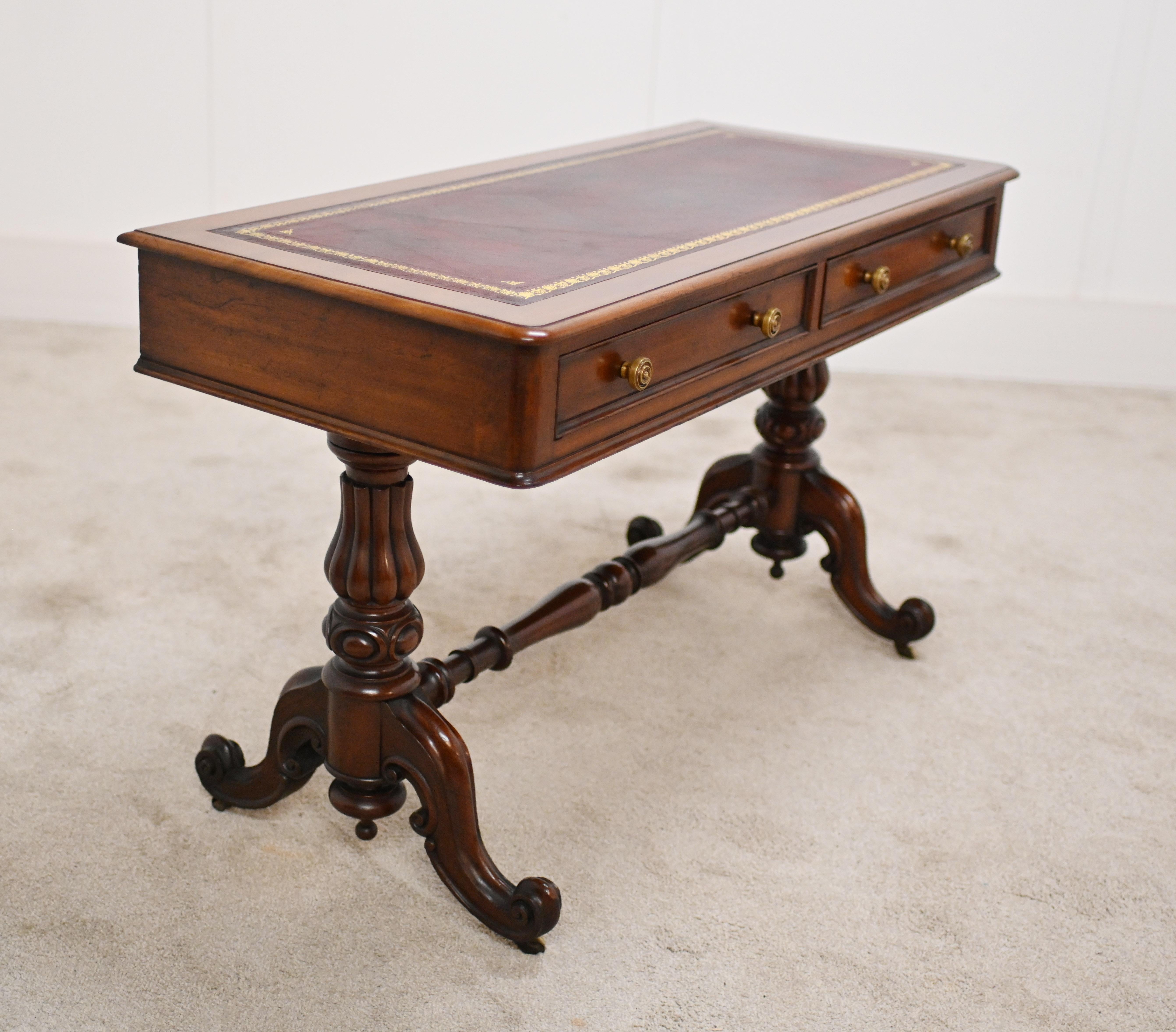 Victorian Mahogany Desk Antique 1880 Writing Table 3