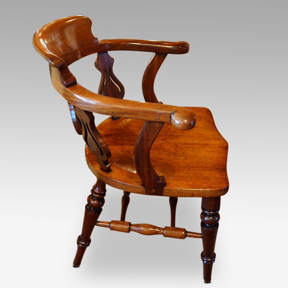 Late 19th Century Victorian Mahogany Desk Chair For Sale