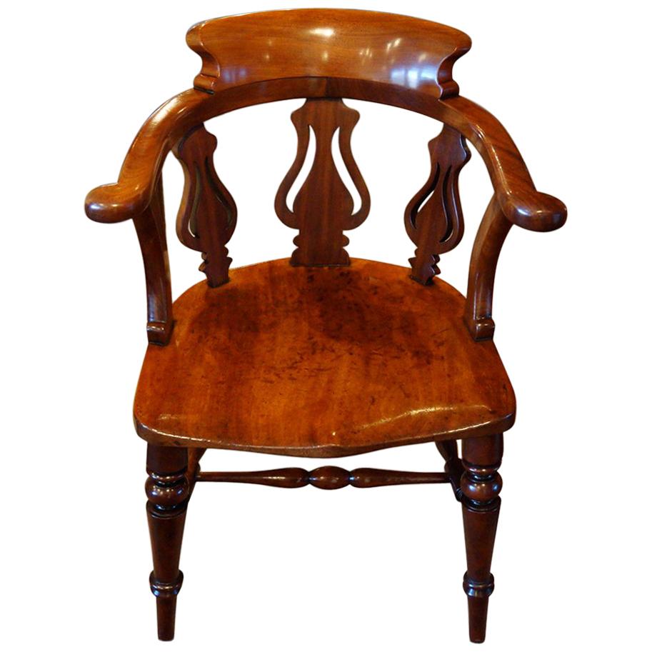 Victorian Mahogany Desk Chair For Sale