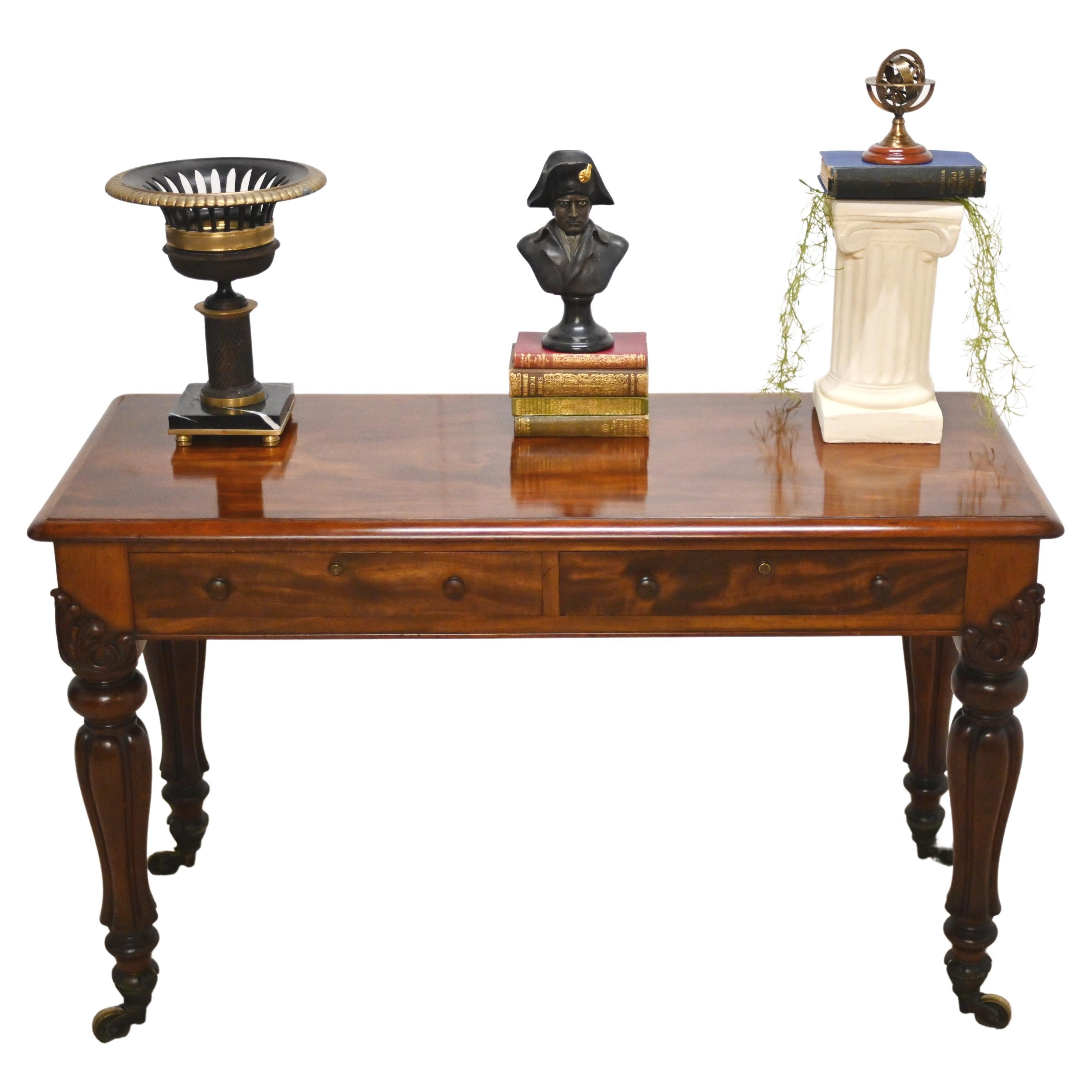 Victorian Mahogany Desk Hamptons and Sons London 1840 For Sale