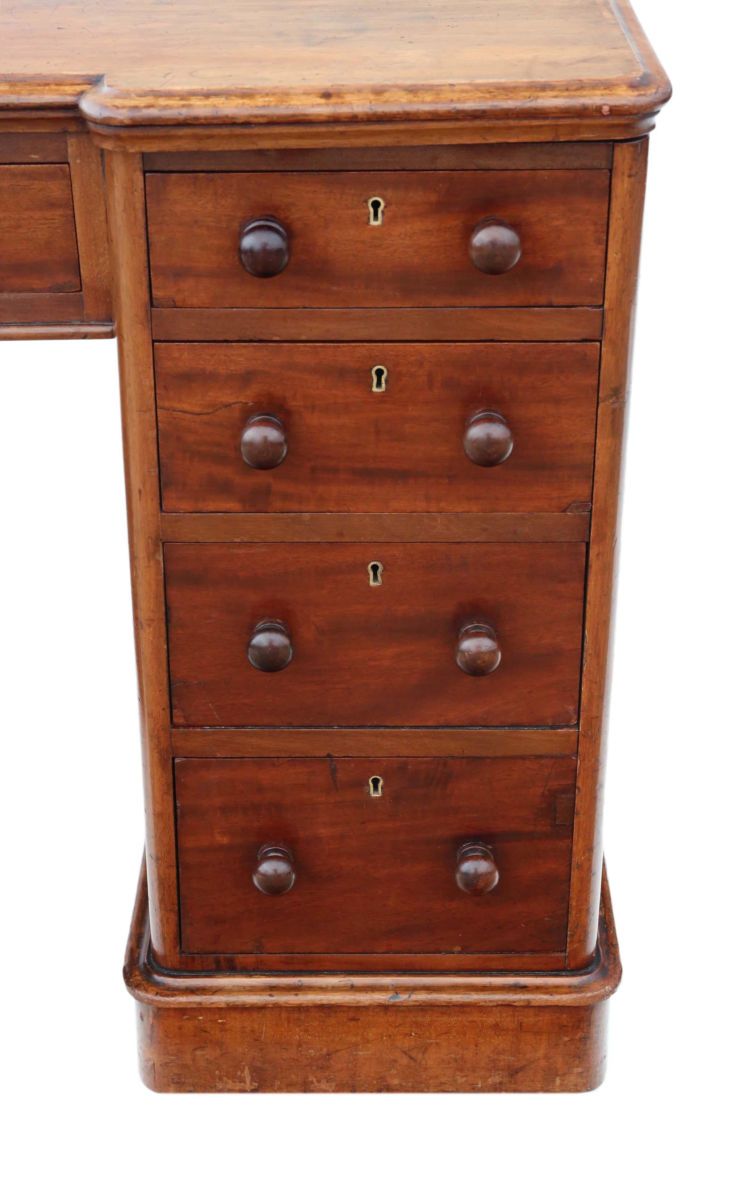 Victorian Mahogany Desk Writing Dressing Table In Good Condition In Wisbech, Cambridgeshire