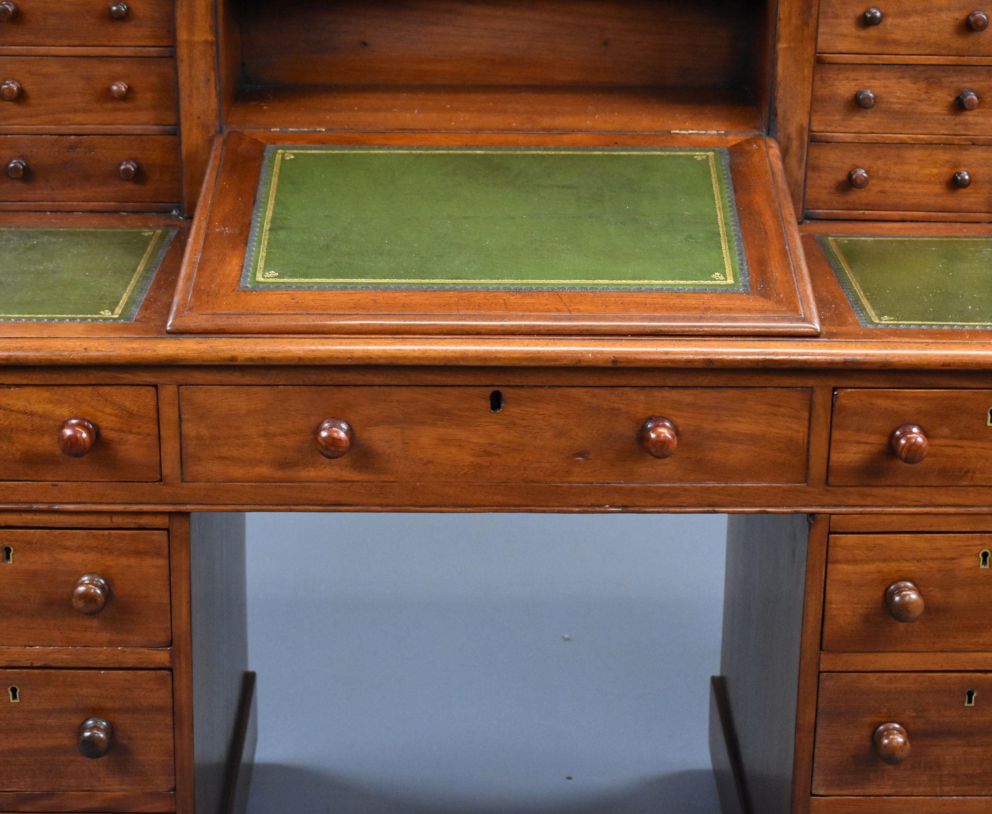 English Victorian Mahogany Dickens Desk For Sale