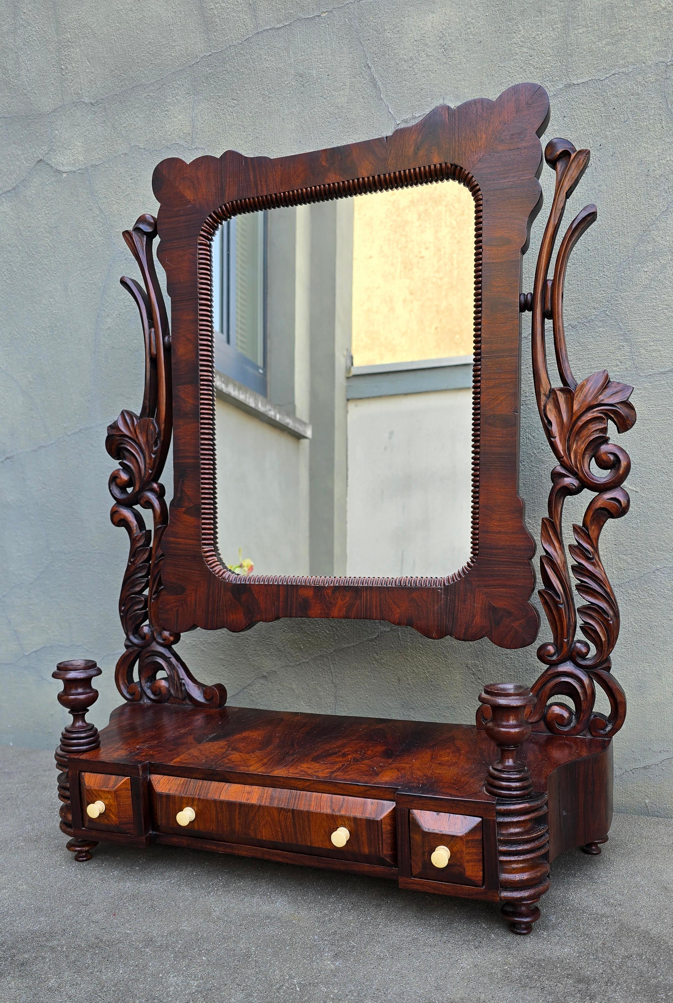 Viktorianischer Frisiertischspiegel aus Mahagoni, CIRCA 1860 (Französisch) im Angebot