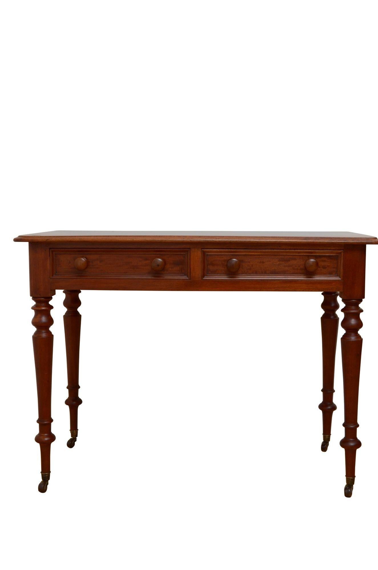 English Victorian Mahogany Dressing Table or Writing Table For Sale