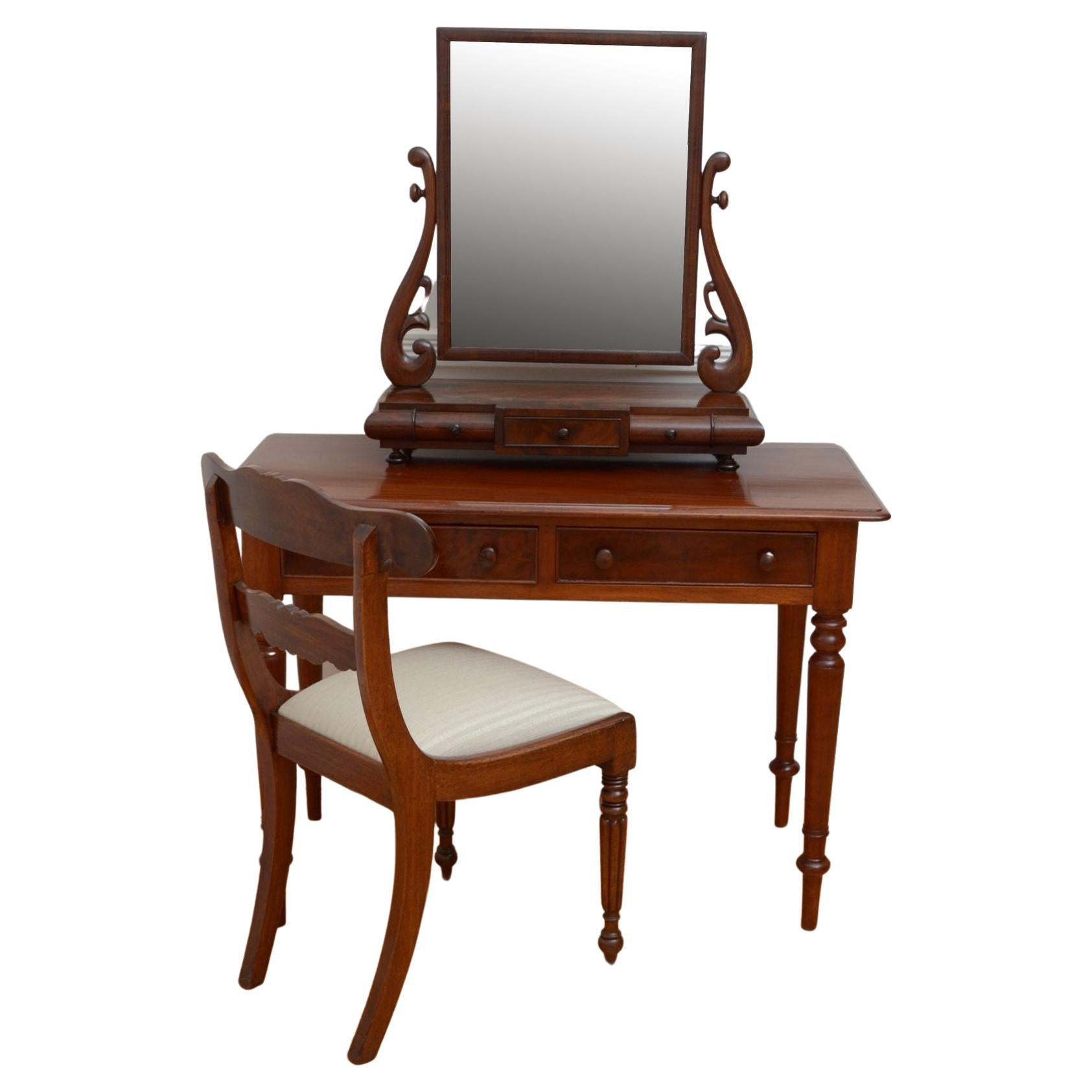 Viktorianischer Mahagoni-Schminktisch-Schreibtisch
