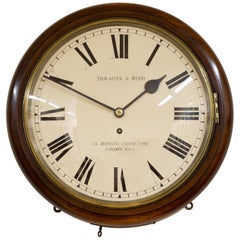 Victorian Mahogany English Fusee Dial Clock by Thwaites and Reed, London